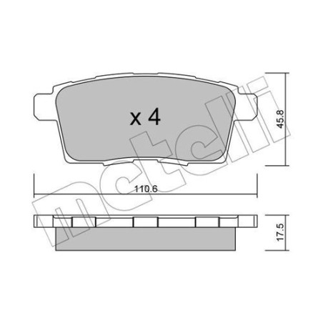 METELLI 22-0873-0 Brake Pads Set Rear for