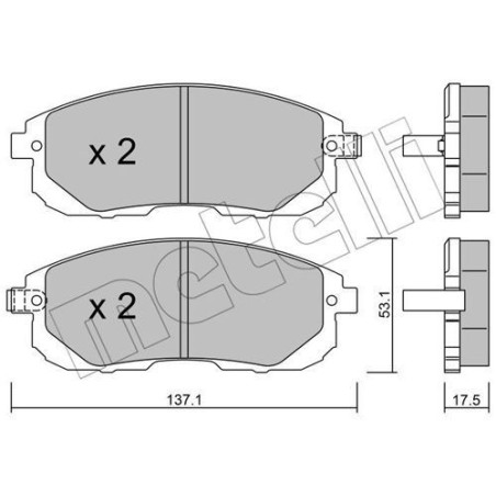 METELLI 22-0876-1 Brzdové destičky Přední pro