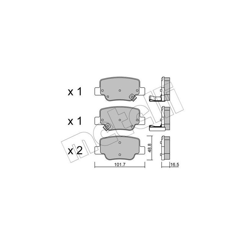 METELLI 22-0880-0 Brake Pads Set Rear for