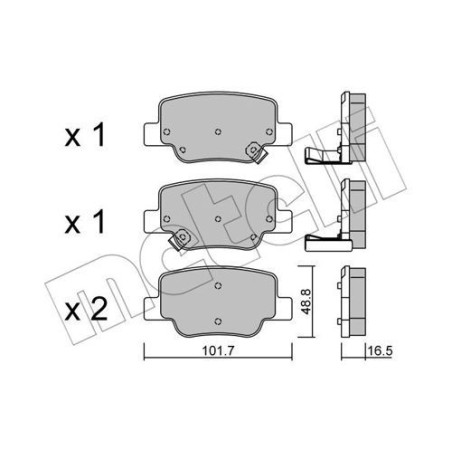 METELLI 22-0880-0 Brake Pads Set Rear for