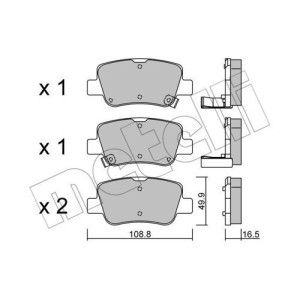 METELLI 22-0881-0 Brake Pads Set Rear for