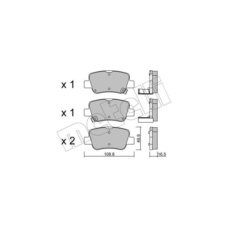 METELLI 22-0881-0 Brake Pads Set Rear for