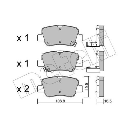 METELLI 22-0881-0 Klocki hamulcowe Tył dla