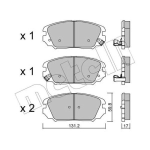 METELLI 22-0885-0 Brzdové platničky Predné pre
