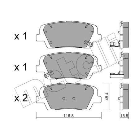METELLI 22-0901-0 Brake Pads Set Rear for