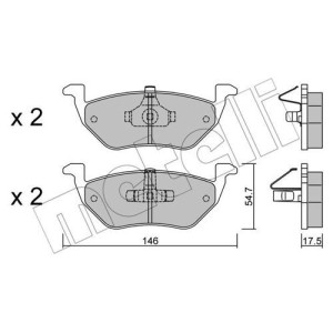METELLI 22-0907-0 Klocki hamulcowe Tył dla