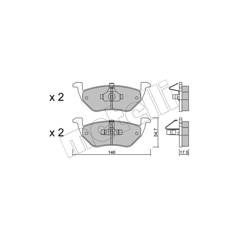 METELLI 22-0907-0 Brake Pads Set Rear for