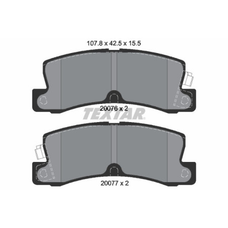 TEXTAR 2007601 Bremsbeläge Hinten für Corolla Celica Camry ES