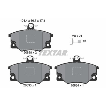 TEXTAR 2083302 Brake Pads Set Front for