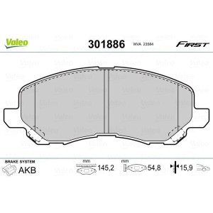 Brzdové platničky Predné pre Chrysler Citroen Jeep Lancia Mitsubishi Peugeot VALEO 301886