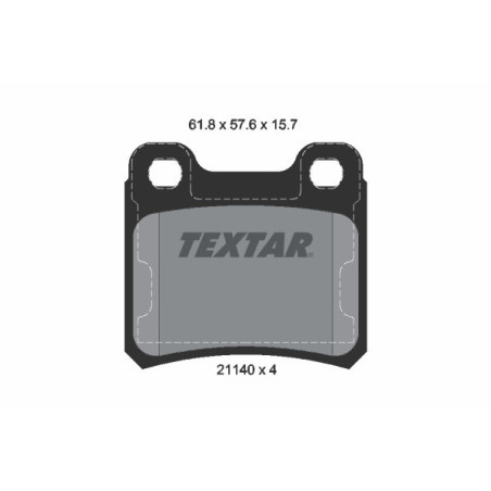 TEXTAR 2114001 Brzdové platničky zadný pre Astra Vectra Cavalier Calibra 900 Kadett