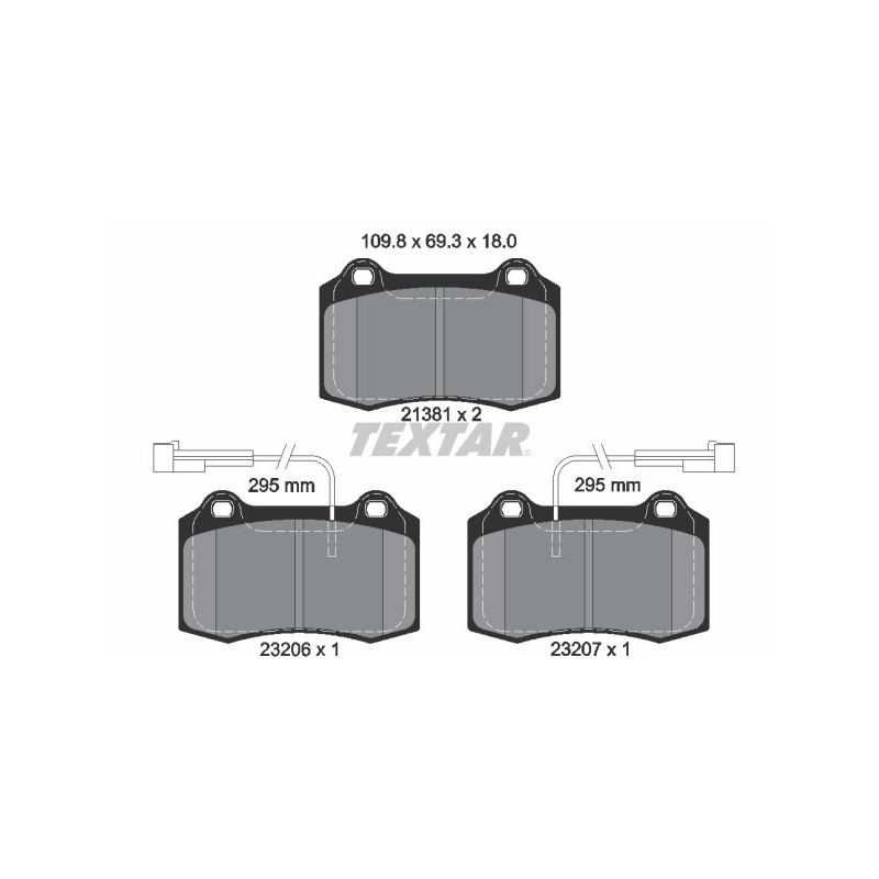 TEXTAR 2138103 Brzdové destičky přední pro Viper GTV Spider 147 156 Coupe