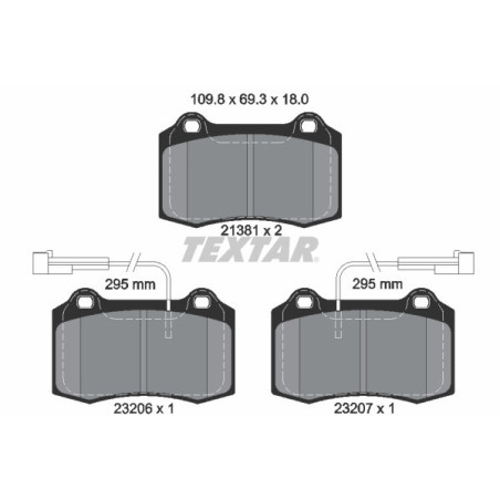 TEXTAR 2138103 Brake Pads Set Front for Viper GTV Spider 147 156 Coupe
