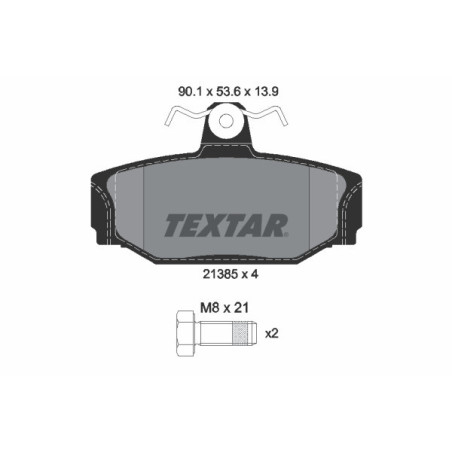 TEXTAR 2138501 Pastillas de freno trasero para Volvo 740 940 760 960 V70 S70 S90 V90 780