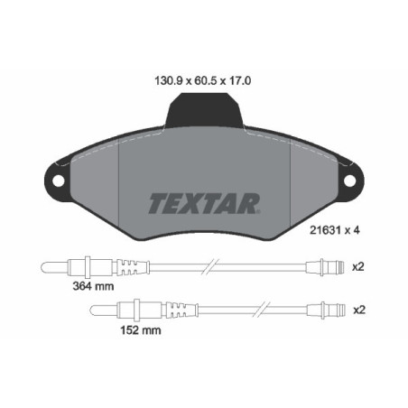 TEXTAR 2163102 Brzdové platničky predný pre Citroen Xantia