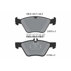 TEXTAR 2167081 Brzdové destičky přední pro E CLK Crossfire 124 S SLK