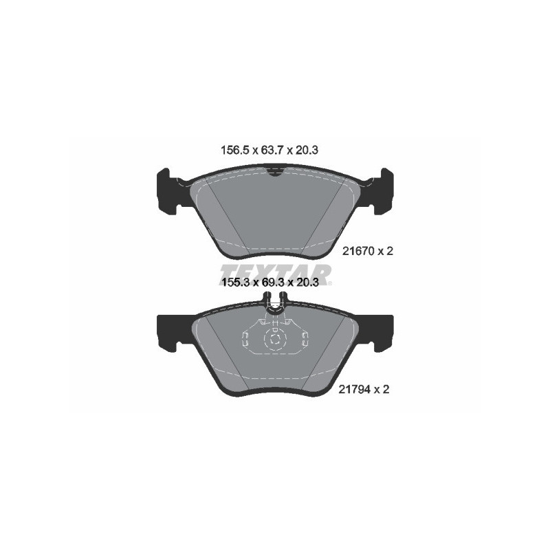 TEXTAR 2167081 Plaquettes de frein avant pour E CLK Crossfire 124 S SLK