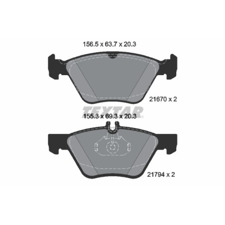 TEXTAR 2167081 Pastiglie freno anteriore per E CLK Crossfire 124 S SLK