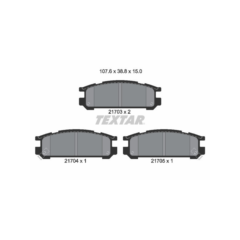 TEXTAR 2170301 Brzdové destičky zadní pro Legacy Impreza SVX