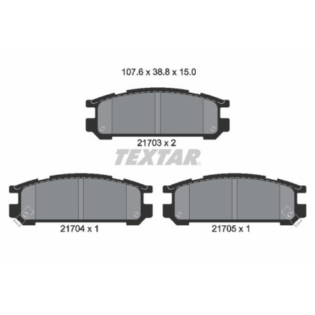 TEXTAR 2170301 Pastillas de freno trasero para Legacy Impreza SVX