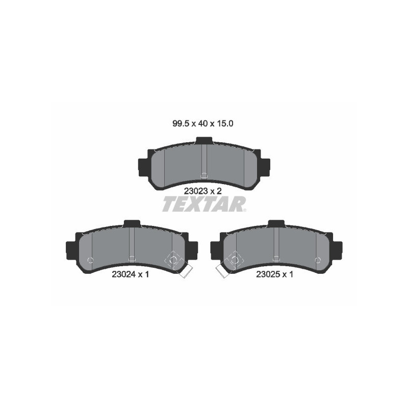 TEXTAR 2302301 Brake Pads Set Rear for