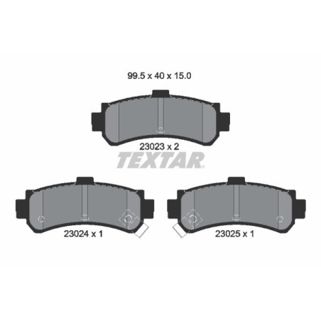TEXTAR 2302301 Brzdové platničky zadný pre Nissan Almera Presea