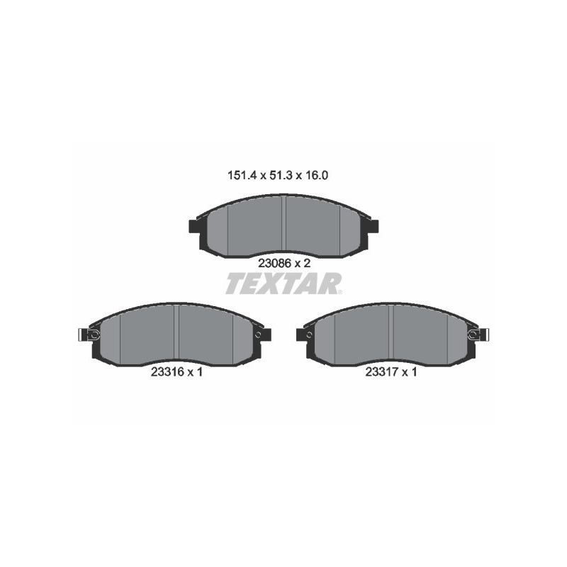 TEXTAR 2308602 Brake Pads Set Front for