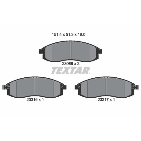 TEXTAR 2308602 Brzdové destičky přední pro