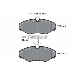 TEXTAR 2309903 Brzdové platničky predný pre Renault Espace