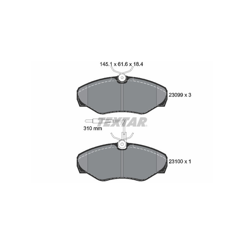 TEXTAR 2309903 Brzdové platničky predný pre Renault Espace