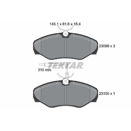 TEXTAR 2309903 Brake Pads Set Front for Renault Espace