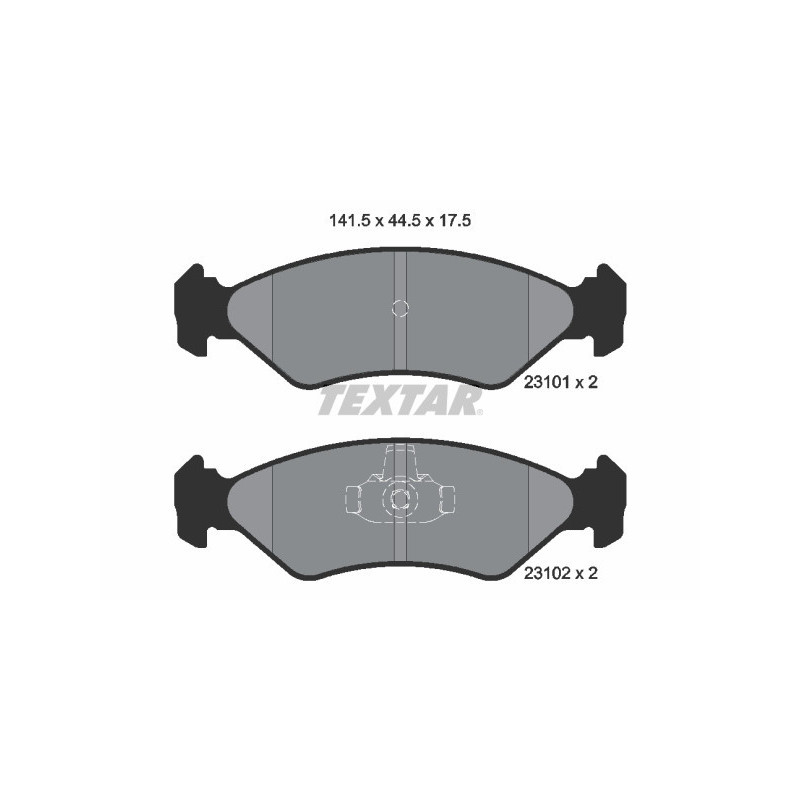 TEXTAR 2310101 Brzdové platničky predný pre Fiesta Ka 121 Courier
