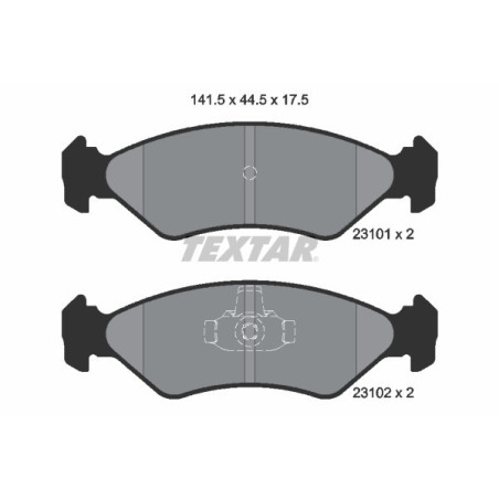 TEXTAR 2310101 Brzdové platničky predný pre Fiesta Ka 121 Courier