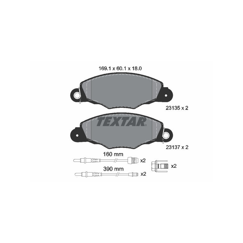 TEXTAR 2313503 Brzdové destičky přední pro Citroen Xantia XM
