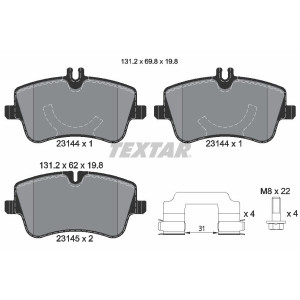 TEXTAR 2314481 Brzdové destičky přední pro Mercedes C CLC CLK SLK