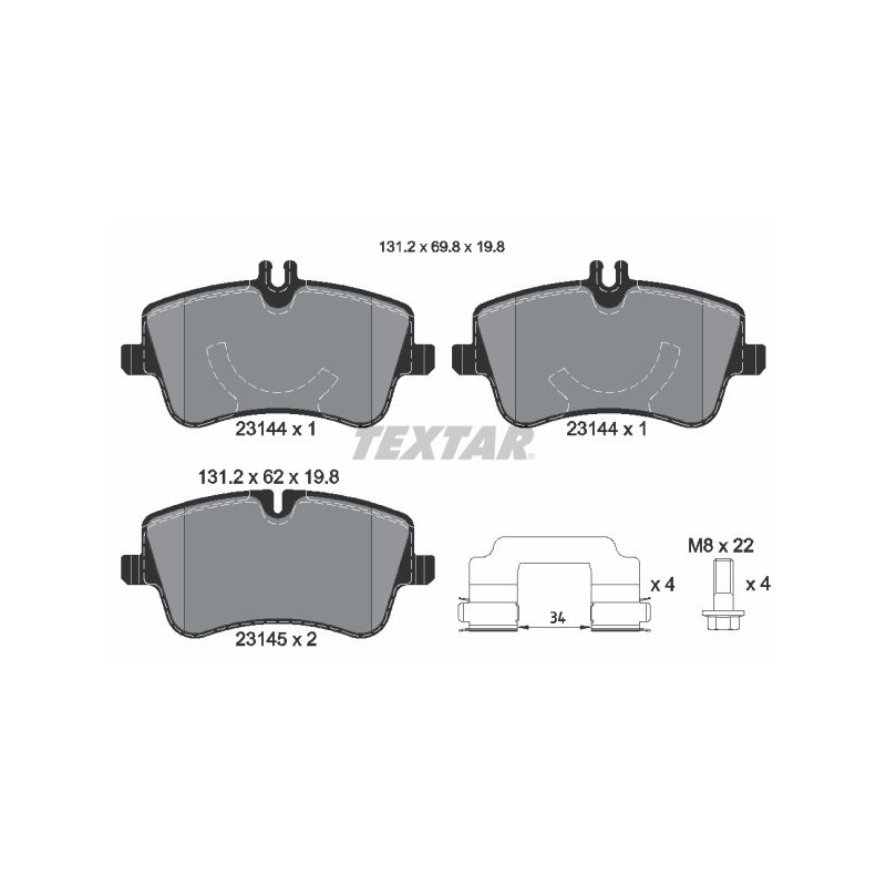 TEXTAR 2314482 Pastillas de freno delantero para Mercedes C CLK SLK CLC