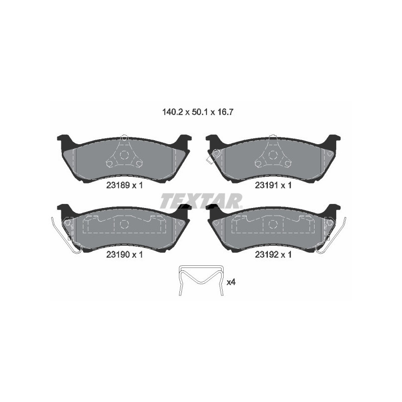 TEXTAR 2318902 Brake Pads Set Rear for