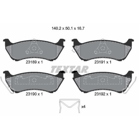 TEXTAR 2318902 Brake Pads Set Rear for Mercedes M