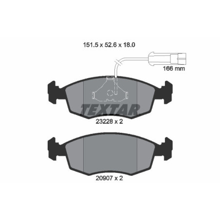 TEXTAR 2322702 Brzdové platničky predný pre Fiat Palio