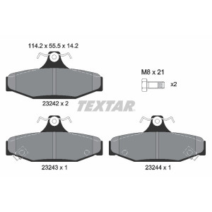 TEXTAR 2324201 Brake Pads Set Rear for Korando Rexton Musso Firebird Camaro