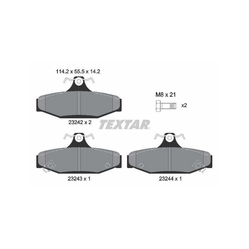 TEXTAR 2324201 Plaquettes de frein arrière pour Korando Rexton Musso Firebird Camaro