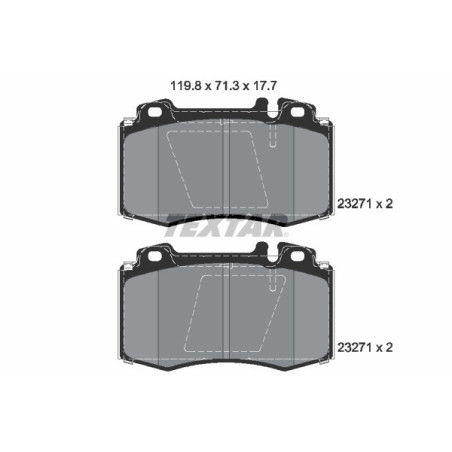 TEXTAR 2327181 Brzdové platničky predný pre Mercedes S SL M