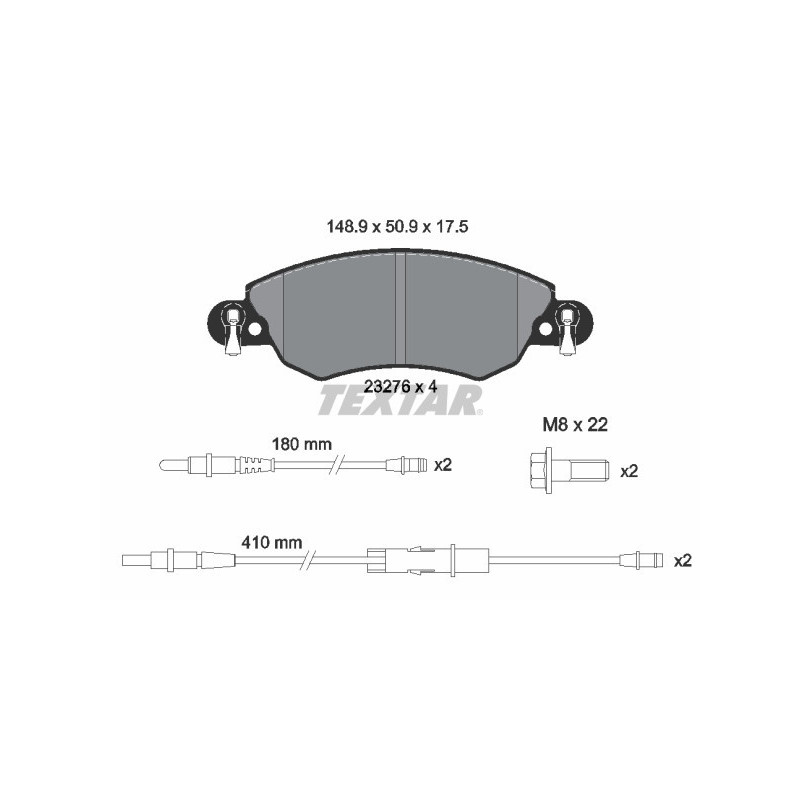 TEXTAR 2327601 Brzdové platničky predný pre Citroen C5