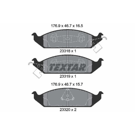 TEXTAR 2331801 Brzdové platničky predný pre Stratus Cirrus