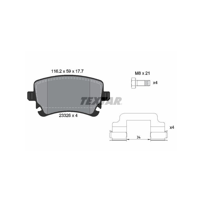 TEXTAR 2332607 Brake Pads Set Rear for
