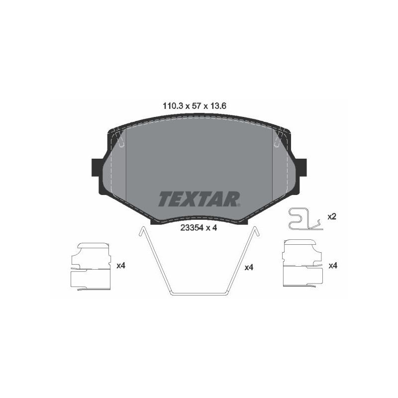 TEXTAR 2335404 Brzdové platničky predný pre Mazda MX-5