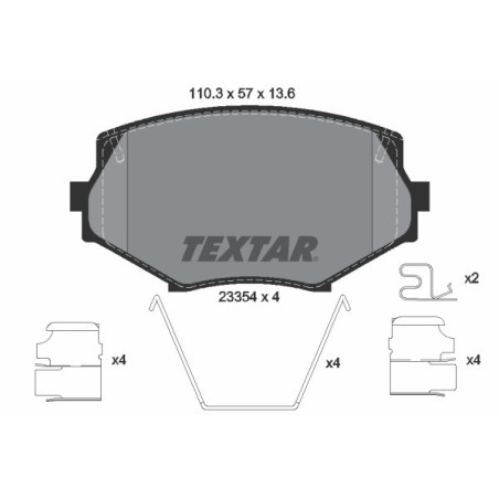TEXTAR 2335404 Klocki hamulcowe przód dla Mazda MX-5