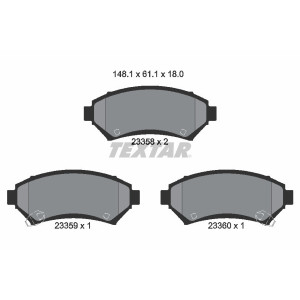 TEXTAR 2335801 Brzdové platničky predný pre Regal Sintra Impala Montana Seville Bonneville