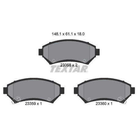 TEXTAR 2335801 Pastillas de freno delantero para Regal Sintra Impala Montana Seville