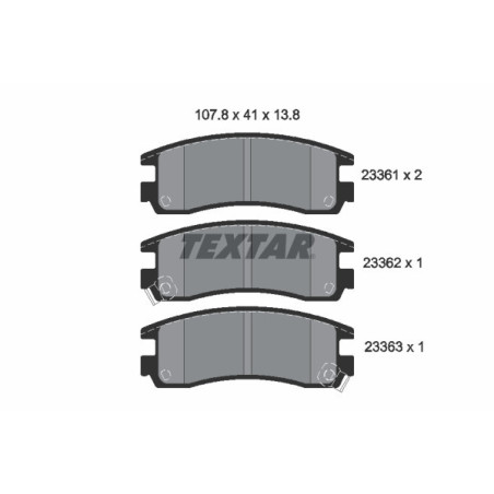 TEXTAR 2336101 Brzdové platničky zadný pre Impala Regal Seville Sintra Alero Deville